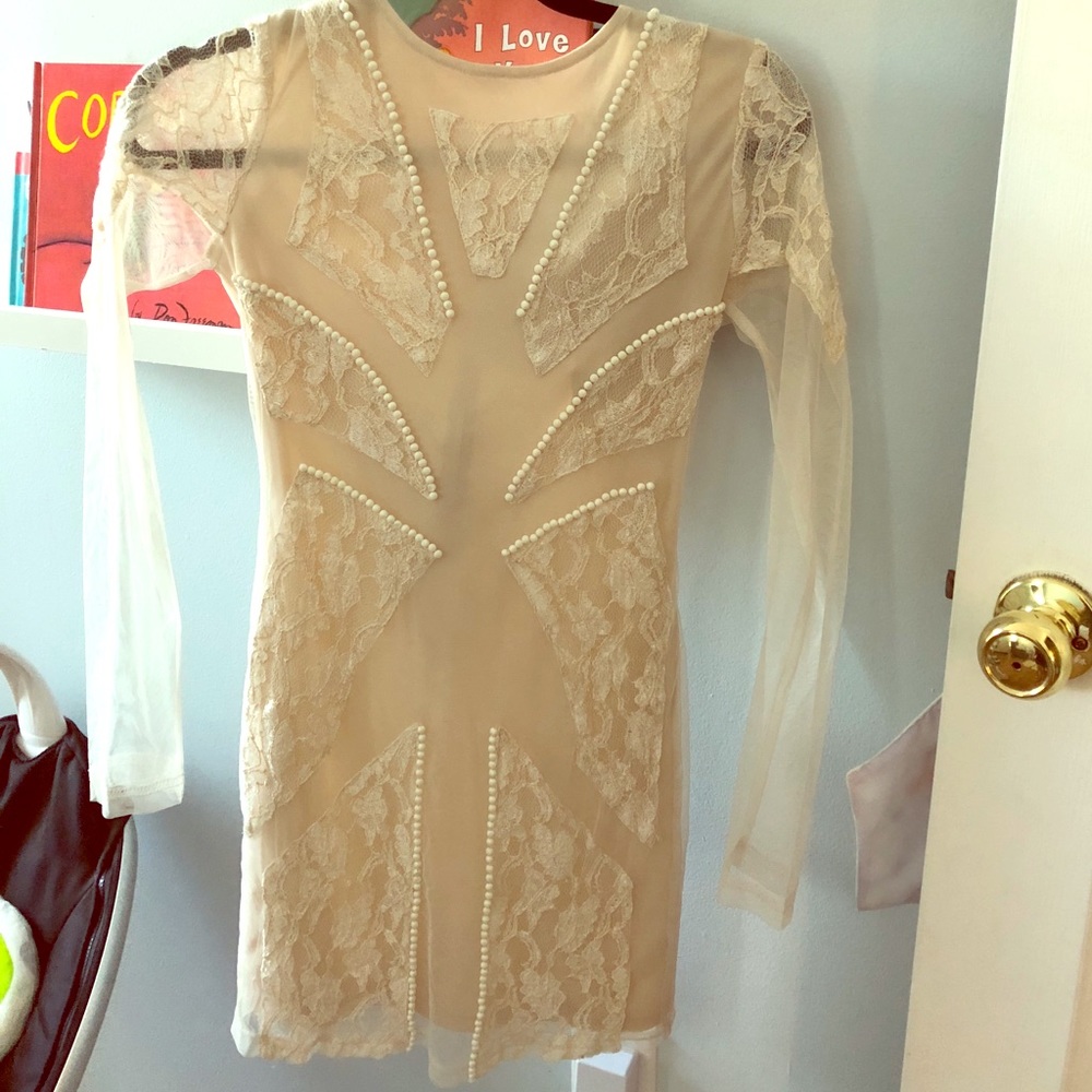 Beige Topshop bodycon mini